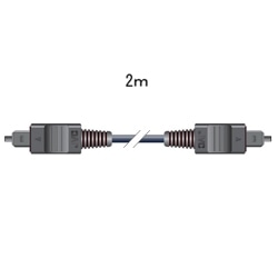 光デジタルケーブル（2M角プラグ-角プラグ 黒色）