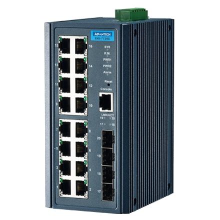 産業用コミュニケーションEKI 16 Fast Ethernet + 4SFP Managed Ethernet Switch
