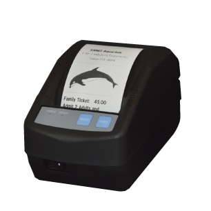 紙幅58mm据え置きタイプライン印字方式小型サーマルプリンタ（シリアル9ピン・USB） ケース色：黒 二次元コード対応