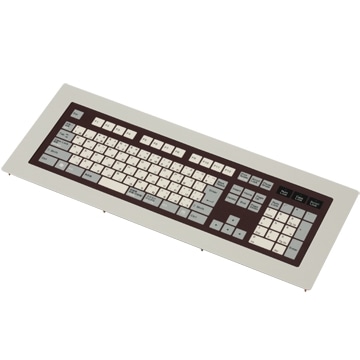 防塵・防滴シート型 フルキーボード 表面取付タイプ・ベゼル付 DOS/V用