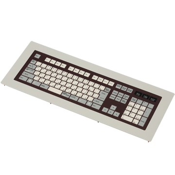 防塵・防滴シート型 フルキーボード 表面取付タイプ・ベゼル付 USB用