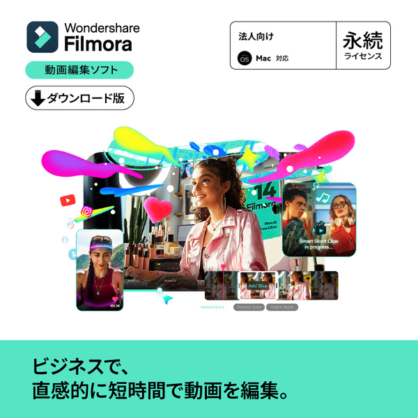 Filmora 15 永続ライセンス DL版 Mac対応 法人向け
