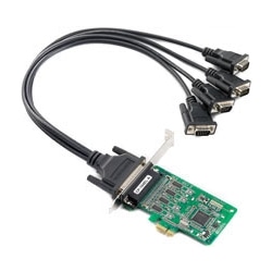 4ポート RS-232C PCI Expressボード、ロープロファイル、DB9オスケーブル付
