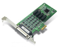 4ポート RS-232C/422/485 PCI Expressボード、ロープロファイル、オプティカルアイソレーション DB25ケーブル付