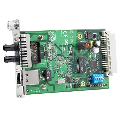 10/100BaseT(X)->100BaseFX スライドインモジュールメディアコンバータ マルチモードSTコネクタ