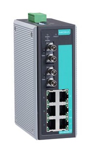 工業用イーサネットスイッチ （6ポートRJ45、2ポートマルチモードファイバST）