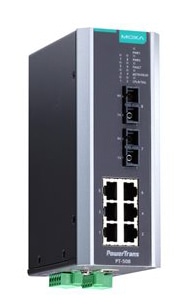 IEC 61850認証 産業用 8ポートマネージド・イーサネットスイッチ/6x10/100BaseT(X)/2x100BaseFXマルチモード/SCコネクタ/24VDC