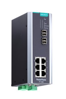 IEC 61850認証 産業用 8ポートマネージド・イーサネットスイッチ/6x10/100BaseT(X)/2x100BaseFXシングルモード/LCコネクタ/24VDC