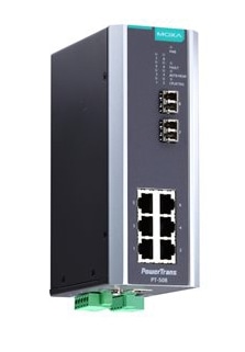 IEC 61850-3認証マネージドスイッチ 6xRJ45 2xシングルLC