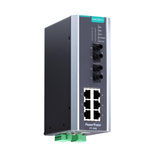 IEC 61850認証 産業用 8ポートマネージド・イーサネットスイッチ/6x10/100BaseT(X)/2x100BaseFXシングルモード/SCコネクタ/24VDC