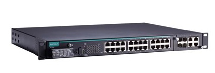 IEC 61850-3認証マネージドラックマウントイーサネットスイッチ 24xRJ45 2絶縁電源