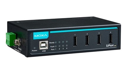 4ポート 産業用USBハブ、電源アダプタ同梱