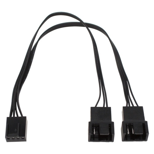 PWMファン用二股電源リボンケーブル 15cm ブラック