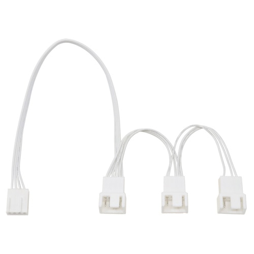 PWMファン用電源3分岐デイジーチェーンケーブル 34cm ホワイト