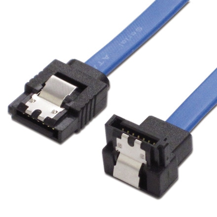 ラッチ付 シリアルATAケーブル 片L型コネクタ 30cm