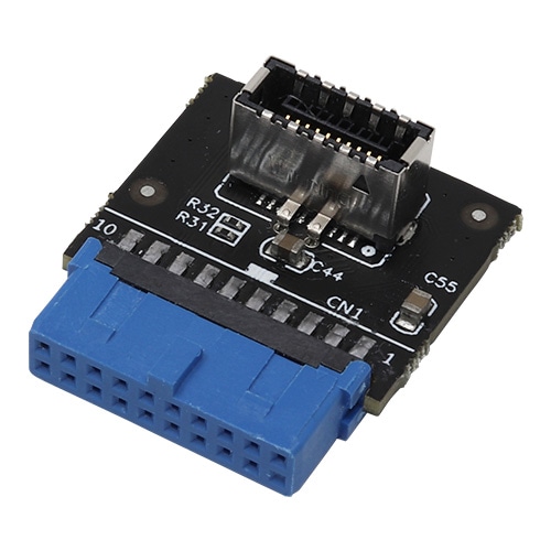 内部USB3.0 - フロントUSB Type-Cヘッダー変換アダプタ L型