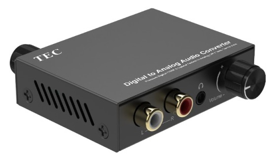 COAXIALやToslinkのデジタル音声をアナログ音声に変換するオーディオコンバーター
