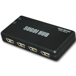 SUGOI HUB4Xシリーズ ブラック アダプタ付 電力供給安定型