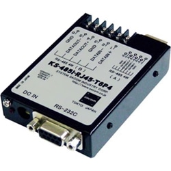RS232C⇔4線式RS485変換器（ACアダプタ仕様）【絶縁タイプ】 Dsub9P（メス/インチ）⇔RJ45、端子台6P（M2ネジ）