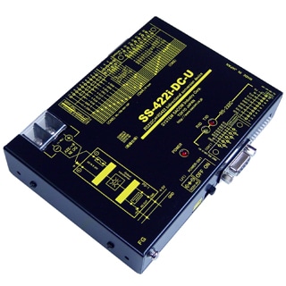 RS232C⇔RS422変換器（DC10-32V）【絶縁】【両側複数コネクタ搭載で多様な作業環境に対応】Dsub9P（メス）端子台10P（スクリューレス）⇔Dsub15P（メス）端子台10P/RJ45
