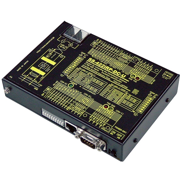 RS422中継器（DC10～32V仕様）【絶縁タイプ】 Dsub9P（オス/インチ）/RJ45/端子台10P（スクリューレス）