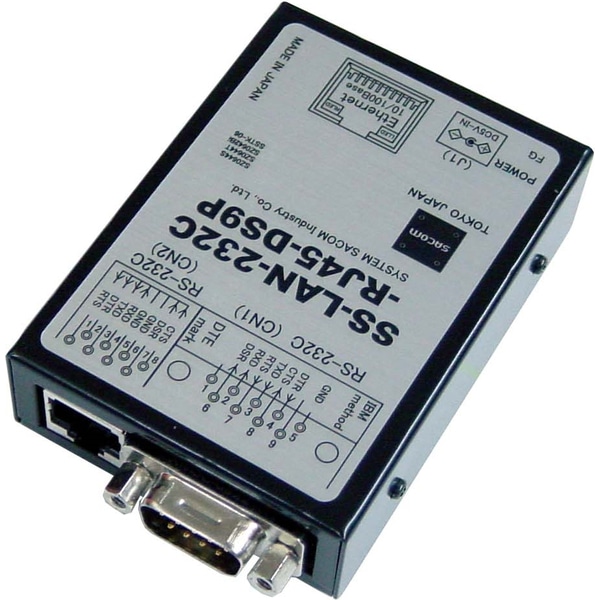 LAN⇔RS232C変換器（ACアダプタ仕様）RJ45⇔Dsub9P（オス/インチ）/RJ45