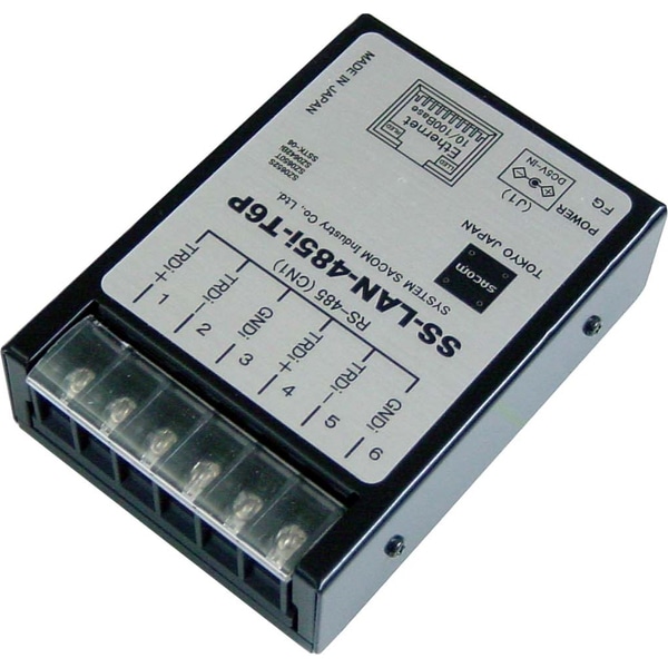 LAN⇔RS485変換器（ACアダプタ仕様）【絶縁タイプ】【現場工事に便利なM3ネジ端子台小型変換器】RJ45/端子台6P（M3ネジ）