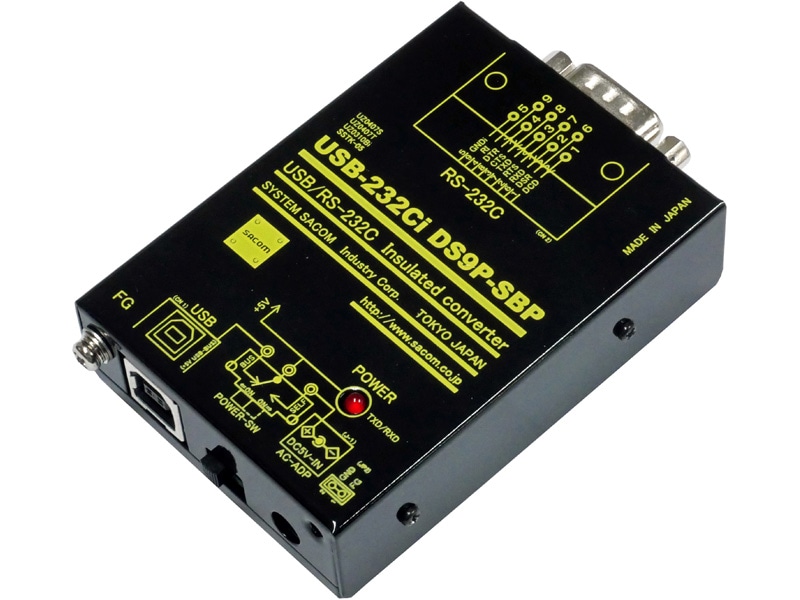 USB（VCOM）⇔RS232C変換器（USBバスパワー/ACアダプタ仕様）【絶縁タイプ】USB⇔RJ45/Dsub9P（オス/インチ）