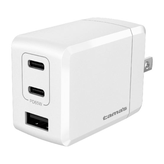 PD65W コンセントチャージャー C×2＋A ホワイト