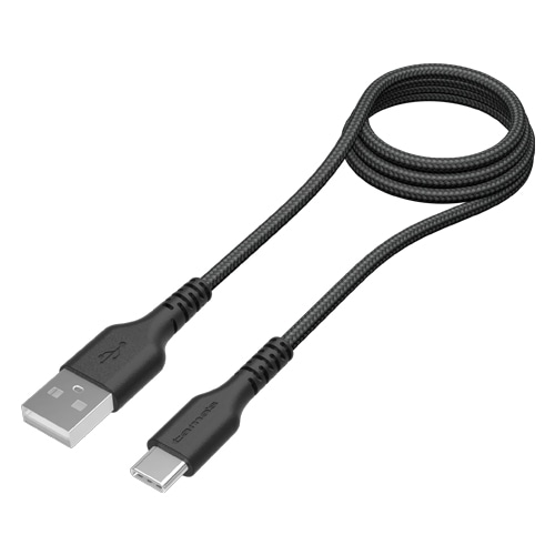 USB2.0 Type-C/USBソフトタフケーブル 1m ブラック