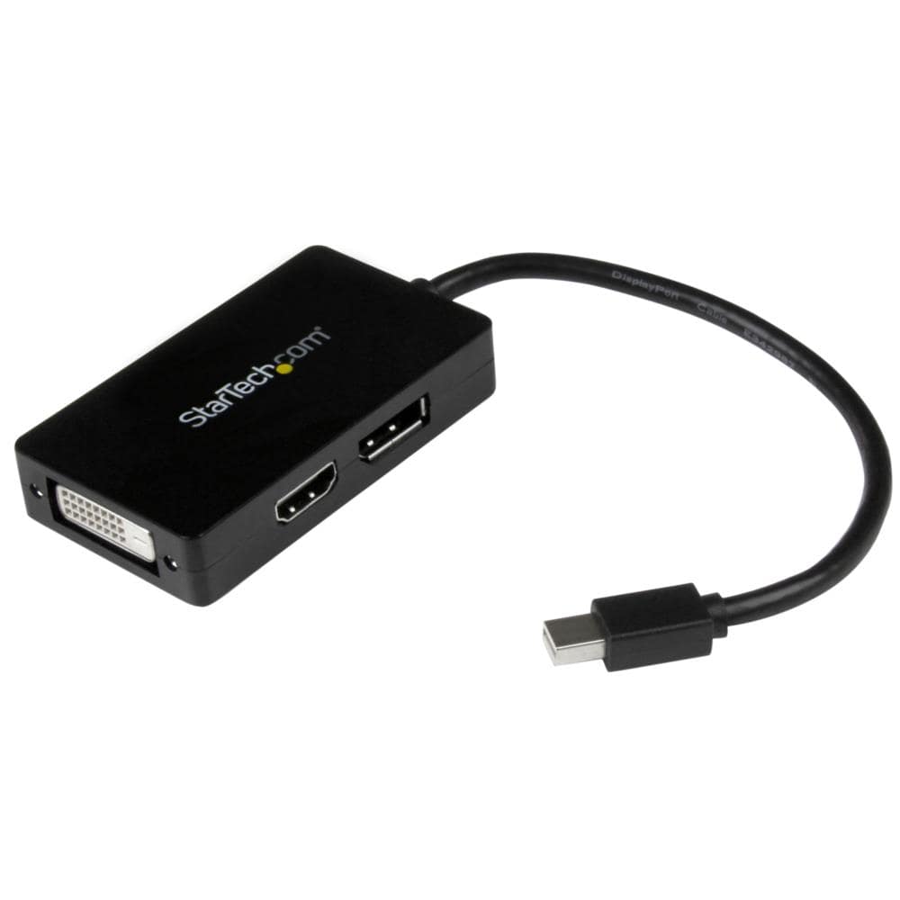 スリーインワンMini DisplayPort－DisplayPort/ DVI/ HDMI変換アダプタ ミニディスプレイポート（オス） -　保証期間： 3年間