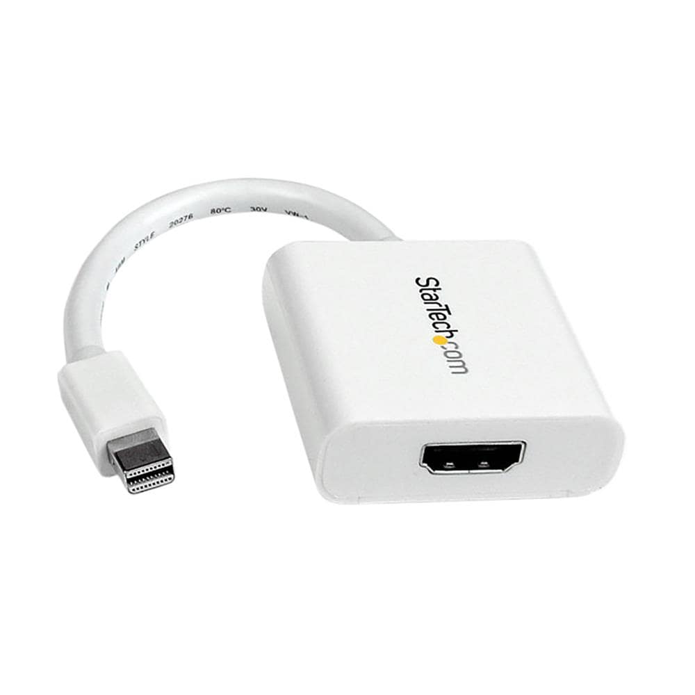 Mini DisplayPort - HDMI 変換アダプタ/mDP 1.2 - HDMI ビデオ変換/1080p/ミニディスプレイポート - HDMI 映像コンバータ/ミニDP - HDMI パッシブアダプタ/ホワイト