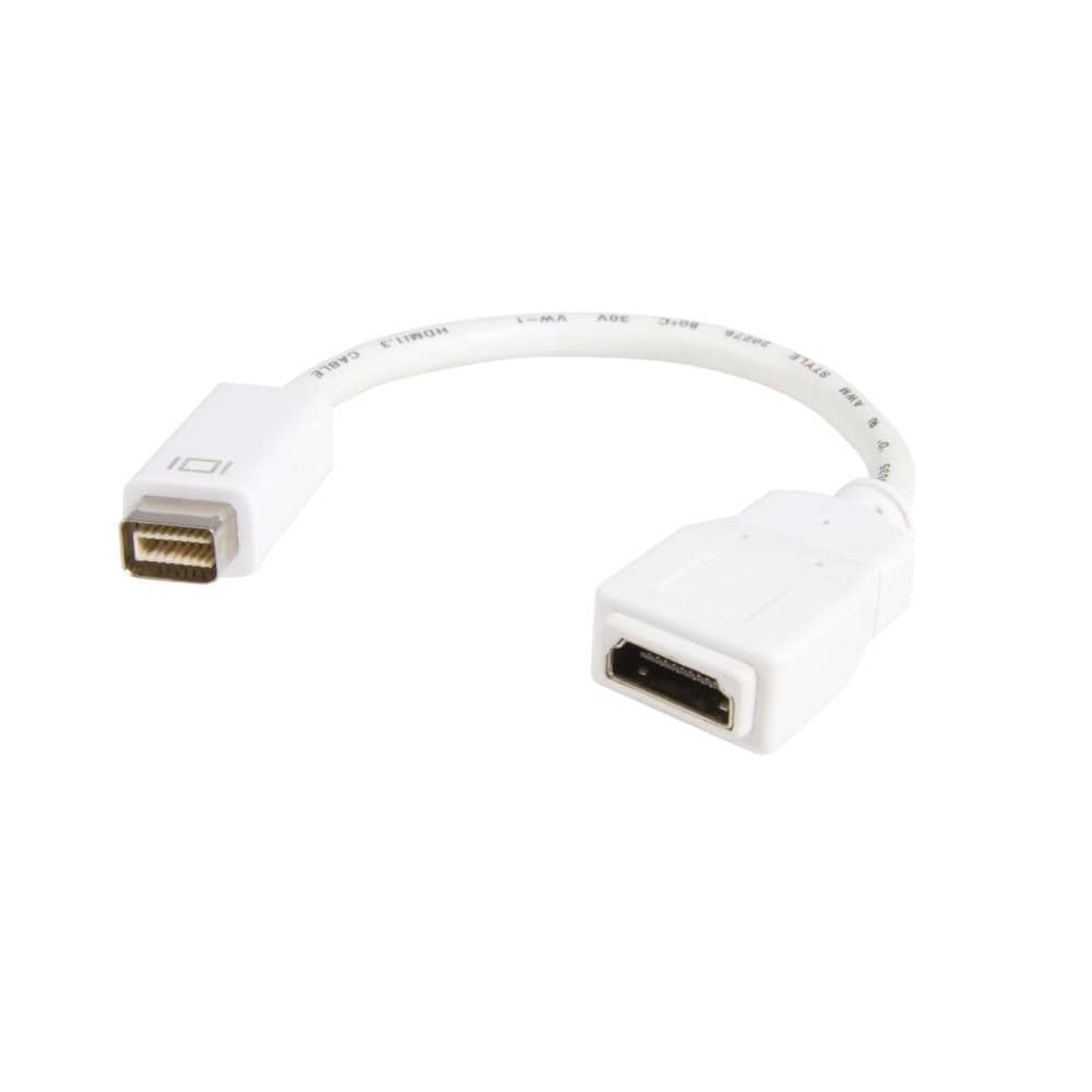 Mini DVI－HDMI変換アダプタ (Macbook/iMac対応)　mini DVI(オス) 32ピンーHDMI(メス) 19ピン　ホワイト　保証期間： 永久保証