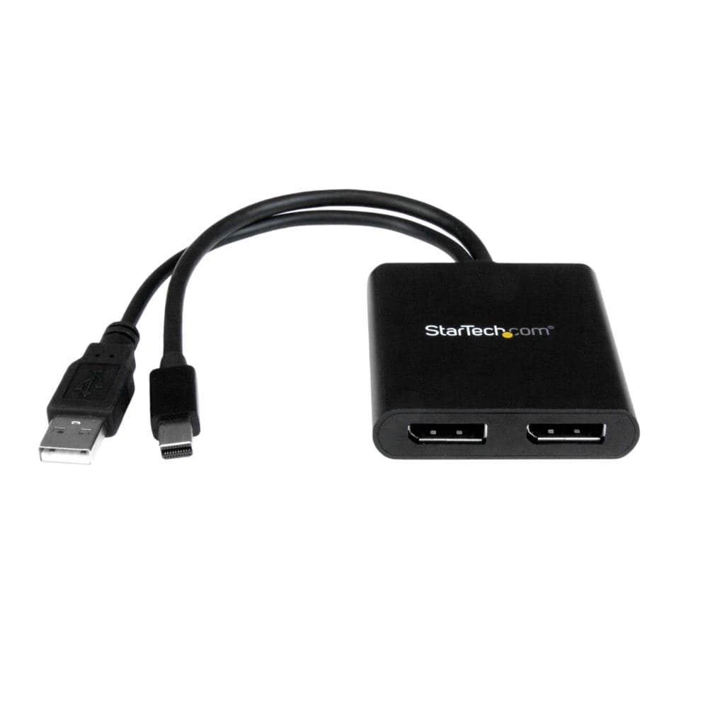マルチディスプレイ対応アダプタ　2x Mini DisplayPort/mDP搭載MSTハブ　ミニディスプレイポート オス - 2ポート DisplayPort メス　マルチストリーム・トランスポート・ハブ　保証期間： 3年間