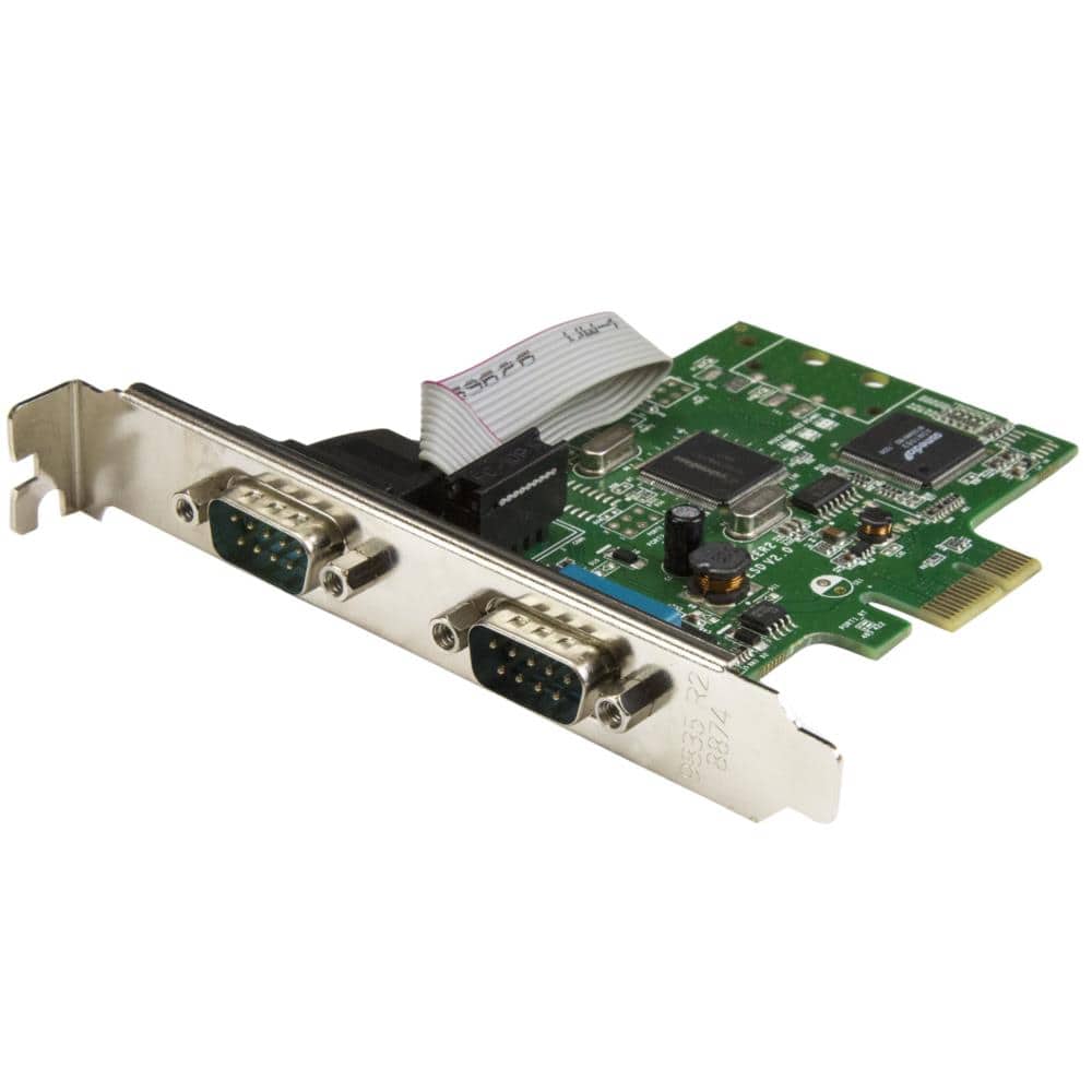 RS232C 2ポート増設PCI Expressカード デュアルシリアルポート拡張用PCIe接続ボード 16C1050 UART内蔵 ロープロファイルにも対応　保証期間： 2年間