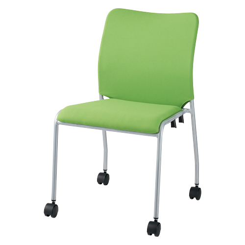 会議イスGK-30R GR グリーン肘無キャスタ脚