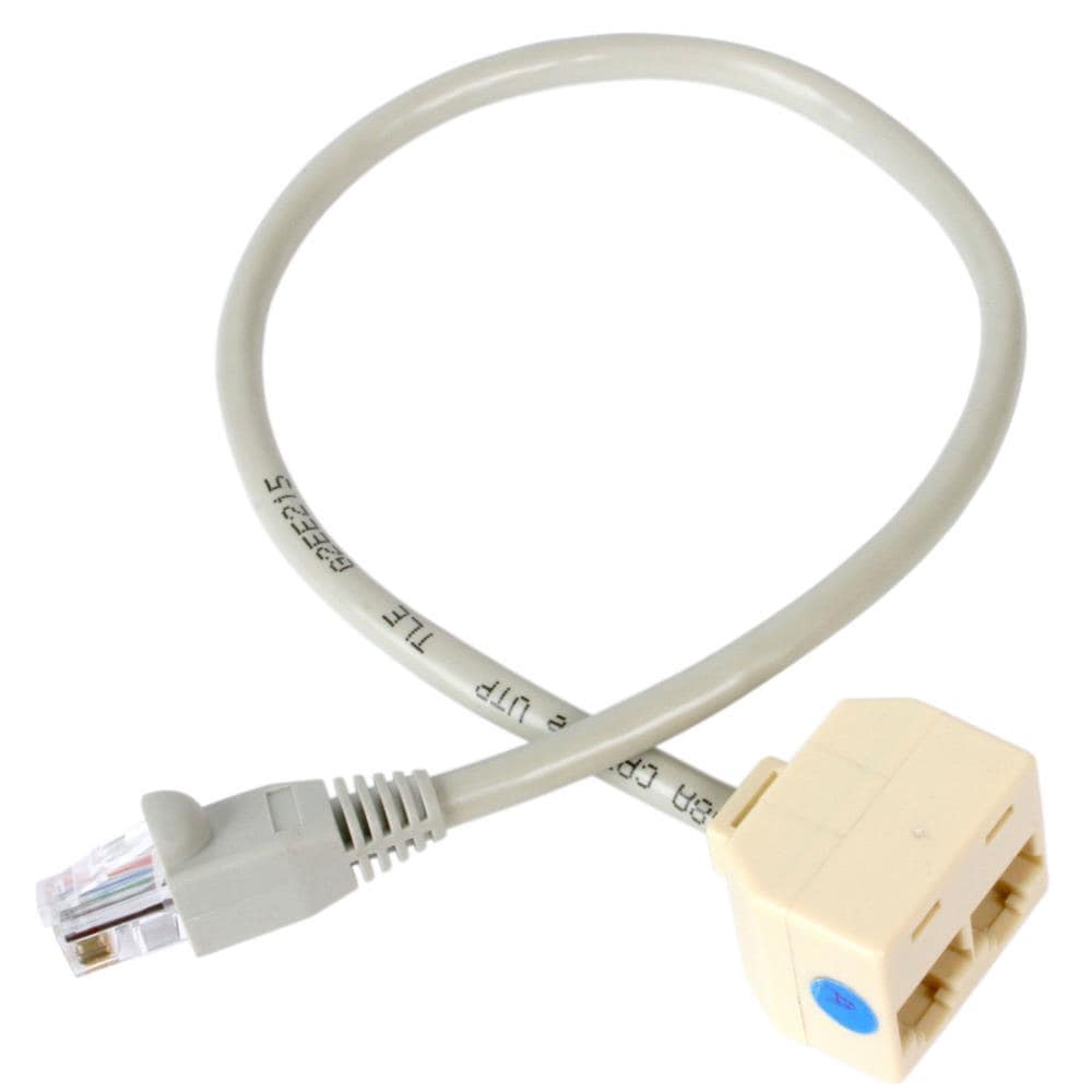 RJ45モジュラー分岐スプリッタ　LANケーブル分配二股アダプタ　1x RJ45 オス - 2x RJ45 メス　保証期間： 永久保証