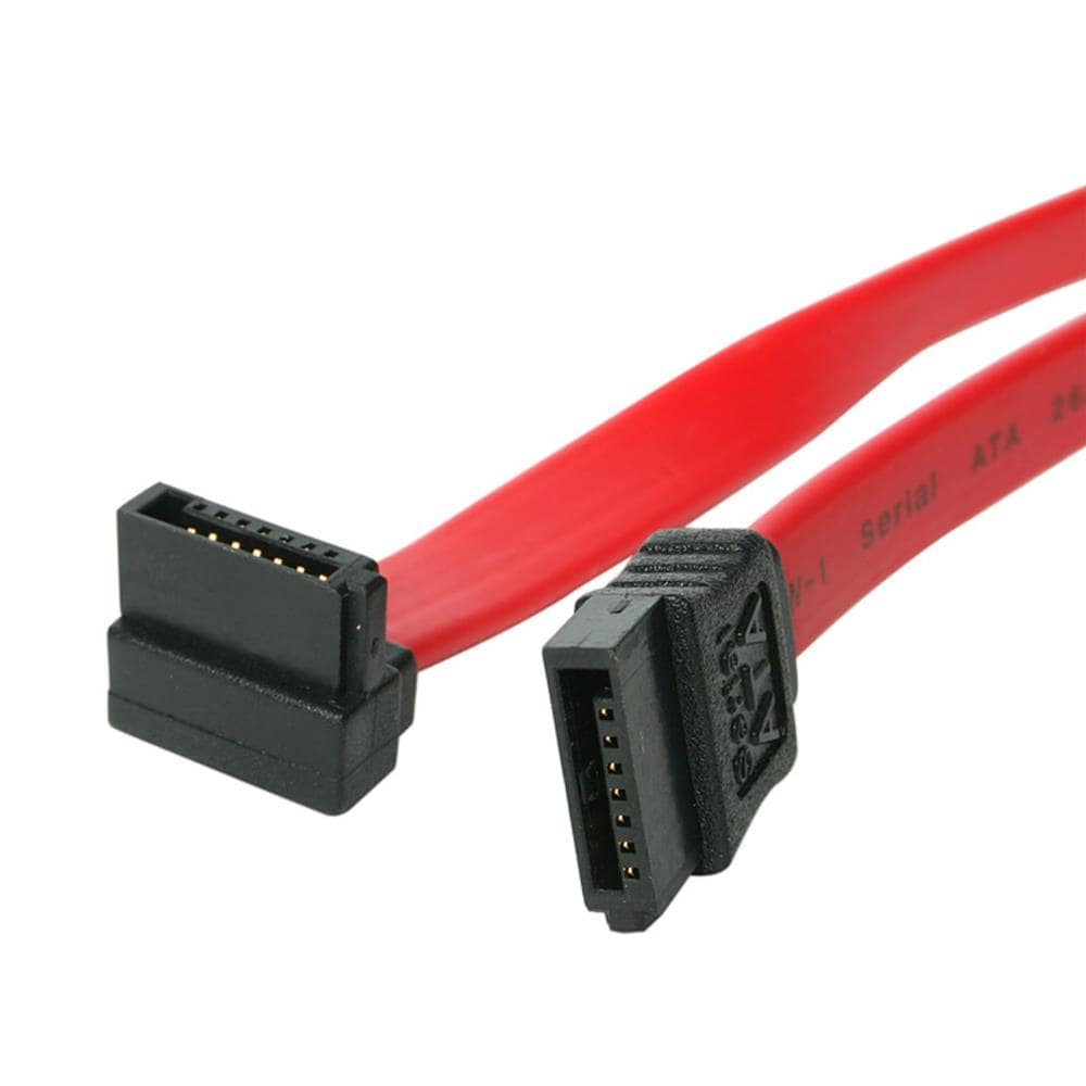 60cm シリアルATAケーブル　片側下向きL型タイプ　SATA (7ピン) メス/ SATA (7ピン) メス　保証期間： 永久保証