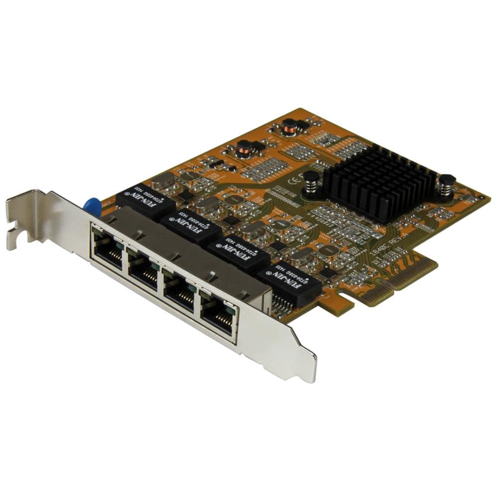 ギガビットイーサネット4ポート増設PCI Express対応ネットワークLANアダプタカード　4x Gigabit Ethernet拡張用PCIe NIC/LANボード　保証期間： 2年間