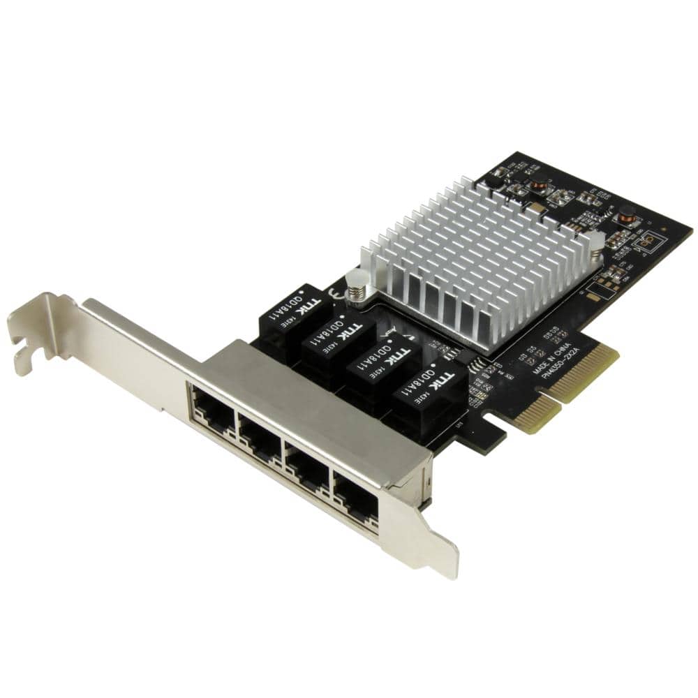 4ポート ギガビットイーサネット増設PCI Express LANカード　Intel I350チップセット搭載NIC/ネットワークアダプタカード　保証期間： 2年間