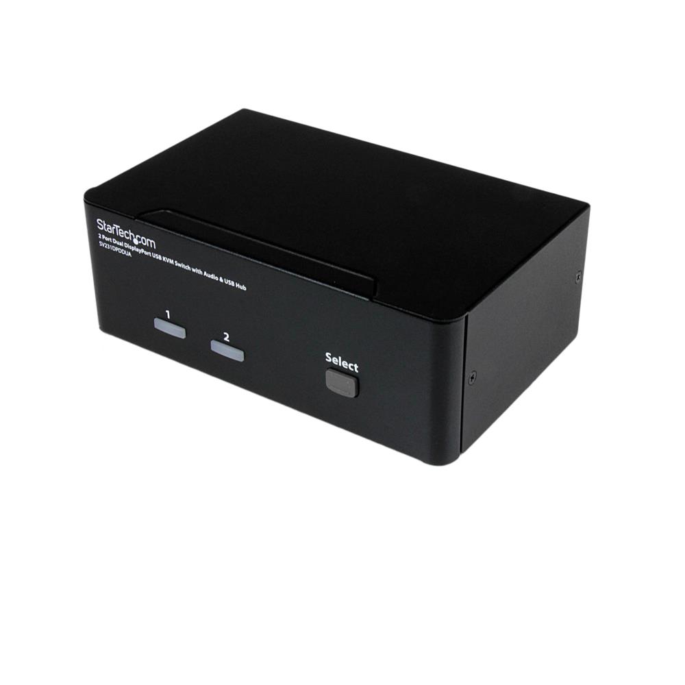 2ポート デュアルDisplayPort（ディスプレイポート）対応USB接続KVMスイッチ（PC切替器） オーディオ対応 2ポートUSB 2.0 ハブ搭載 解像度2560x1600@60Hz対応　保証期間： 3年間