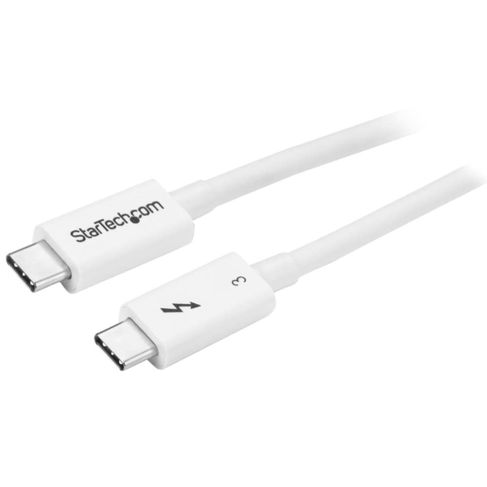 Thunderbolt 3 ケーブル (40Gbps) 0.5m ホワイト USB Type-C/DisplayPort互換 4K/60Hz　保証期間： 2年間