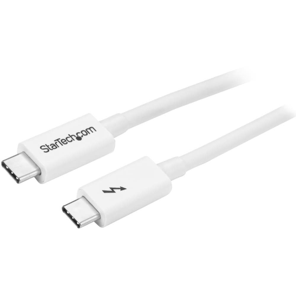 Thunderbolt 3 ケーブル (20Gbps) 1m ホワイト USB Type-C/DisplayPort互換 4K/60Hz　保証期間： 2年間
