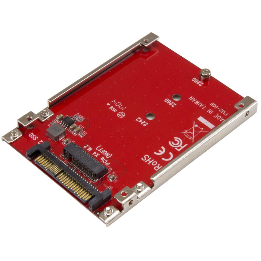 M.2ドライブ - U.2 (SFF-8639) ホストアダプタ M.2 PCIe NVMe SSD対応　保証期間： 2年間