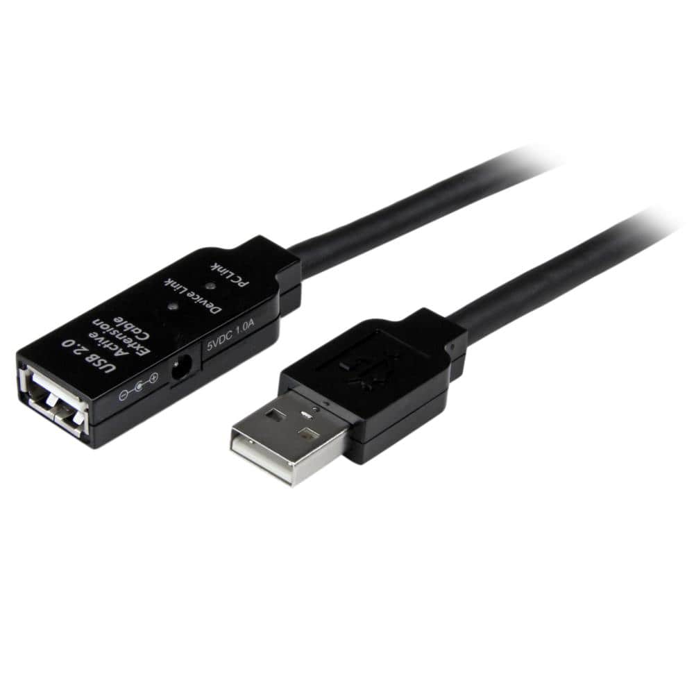 USB 2.0 アクティブ延長ケーブル 10m Type-A(オス) - Type-A(メス) USB2.0 リピータケーブル　保証期間： 2年間