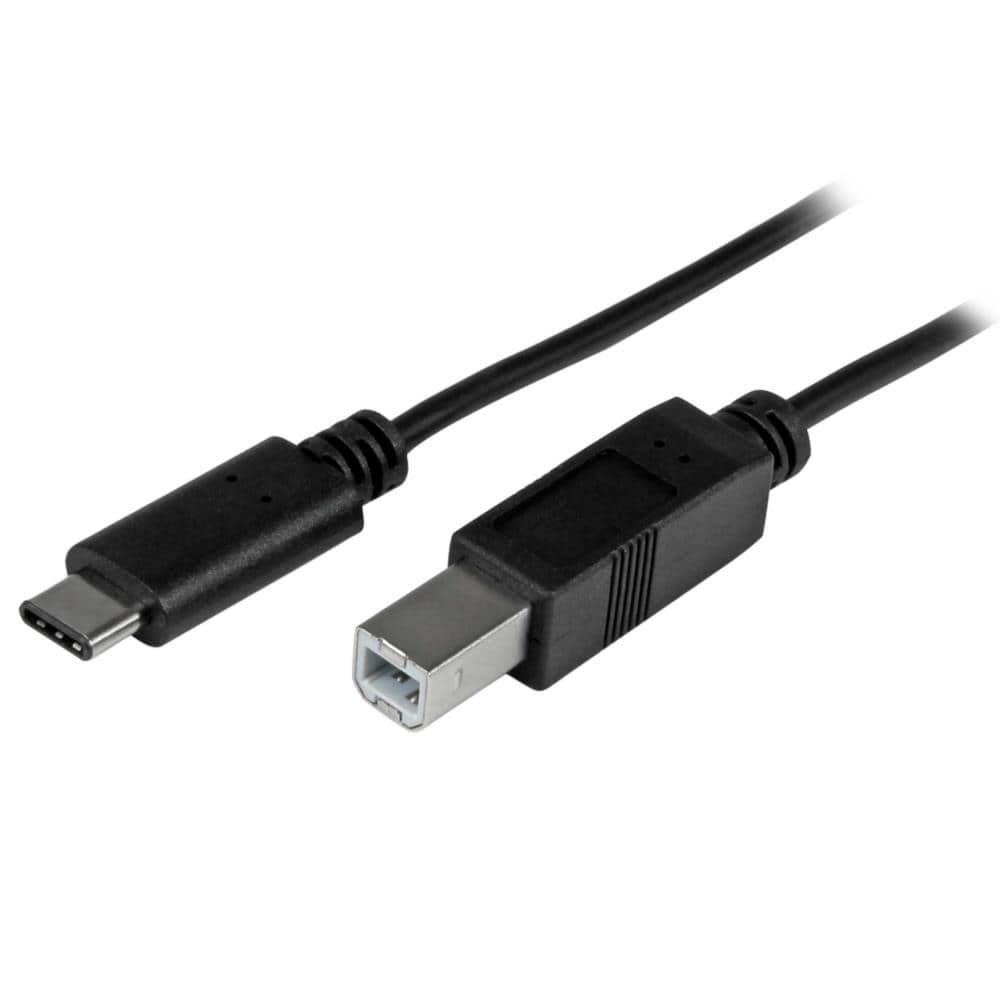 1m ブラック USB 2.0ケーブル　タイプB オス (4ピン) - Type-C/ USB-C オス (24ピン)　リバーシブルデザイン　USB 2.0/ 480Mbps　保証期間： 永久保証