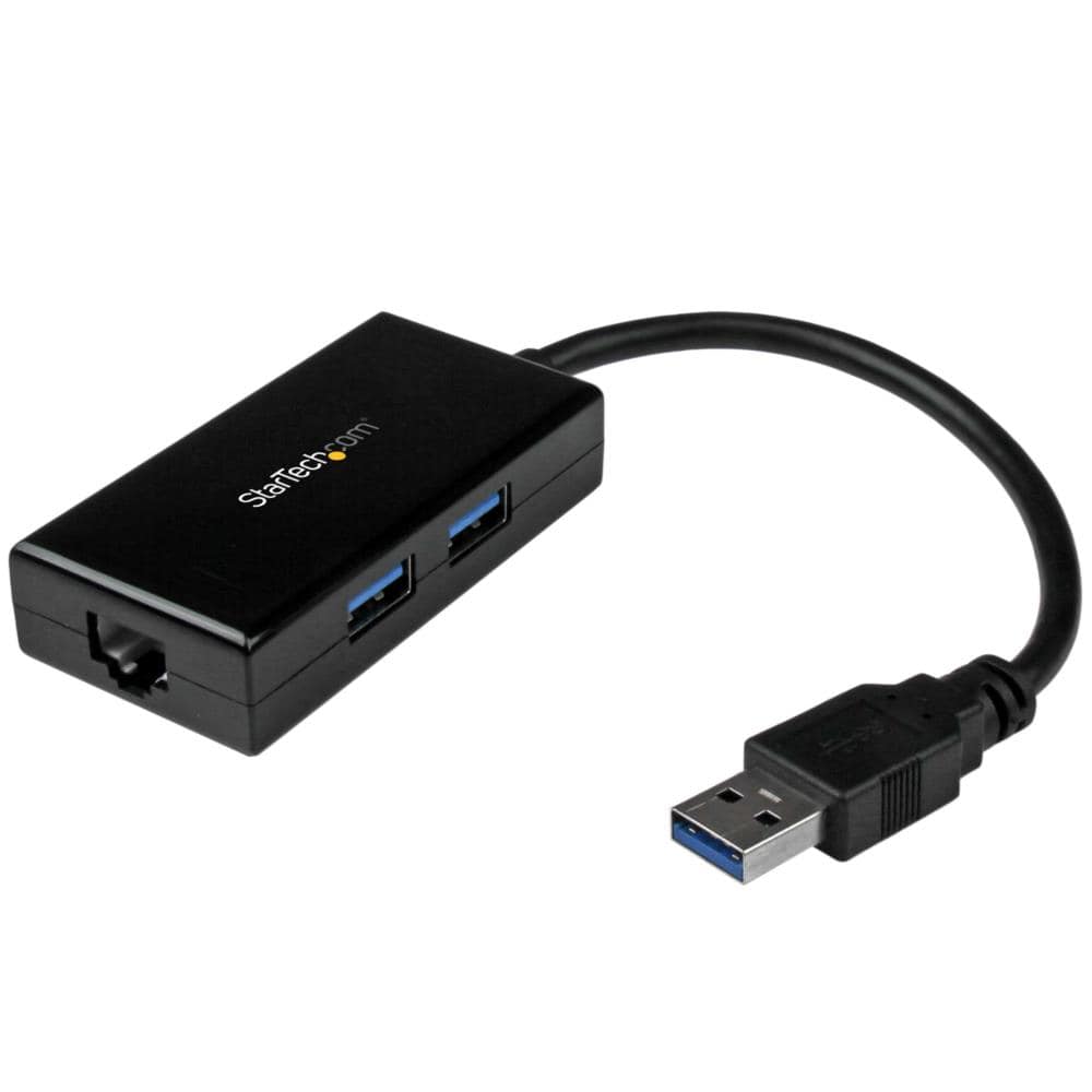 USB 3.0 - ギガビットイーサネット有線LANアダプタ　USBハブ(2ポート)内蔵　10/100/1000Mbps対応NIC　ネイティブドライバ対応(Windows、Mac、Chrome OS)　保証期間： 2年間
