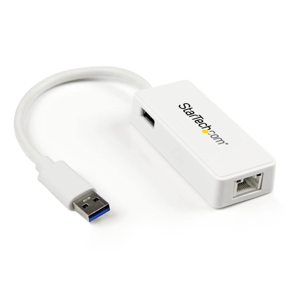 USB 3.0－Gigabit Ethernet LANアダプタ ホワイト (USBポート x1付き)　10/100/1000Mbps NICネットワークアダプタ　USB SuperSpeed(オス)－RJ45(メス)有線LANアダプタ　保証期間： 2年間