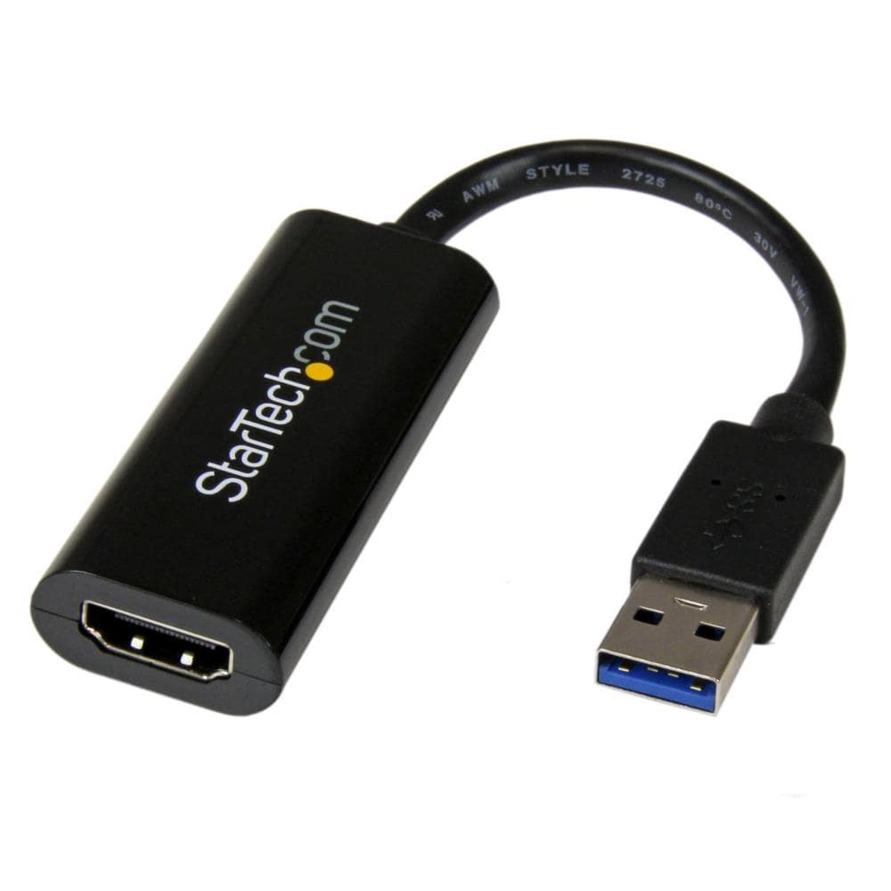 スリムタイプ USB 3.0－HDMI変換アダプタ　外付けディスプレイ増設アダプタ　USB 3.0 A(オス)－HDMI(メス)　1920x1200/ 1080p　保証期間： 2年間