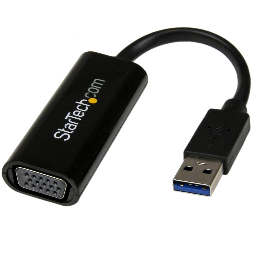 スリムタイプ USB 3.0－VGA変換アダプタ　外付けディスプレイ増設アダプタ　USB 3.0 A(オス)－VGA 高密度D-Sub15ピン (メス)　1920x1200/ 1080p　保証期間： 2年間